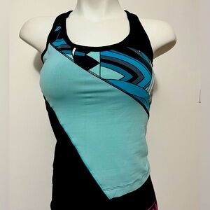 Bebe Sport Blue Black Tank Top Size S